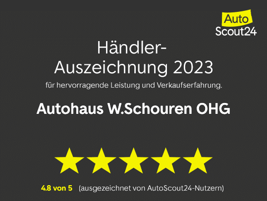 Autoscout24 Händerauszeichnung 2021 Autohaus Schouren