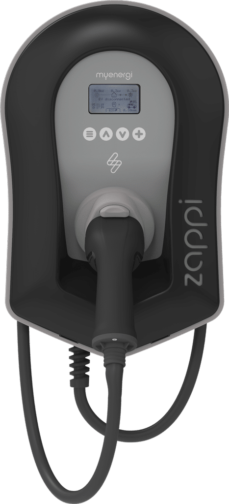 zappi V2 schwarz vorne mit Kabel - zappi Ladestationen