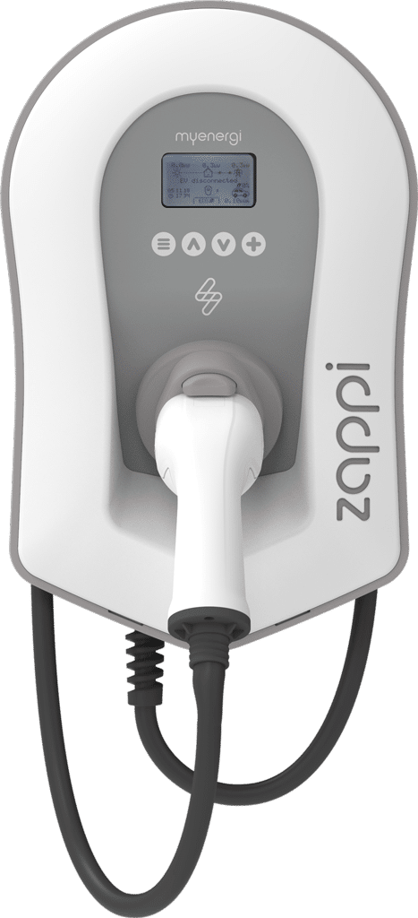 zappi V2 weiss vorne mit Kabel - zappi Ladestationen